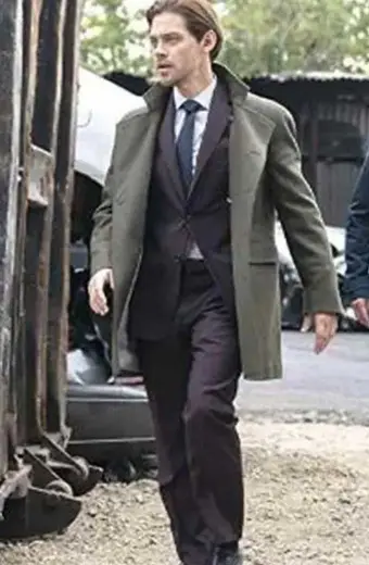 Tom Payne Malcolm Bright Prodigal Son Green Wool Blazer