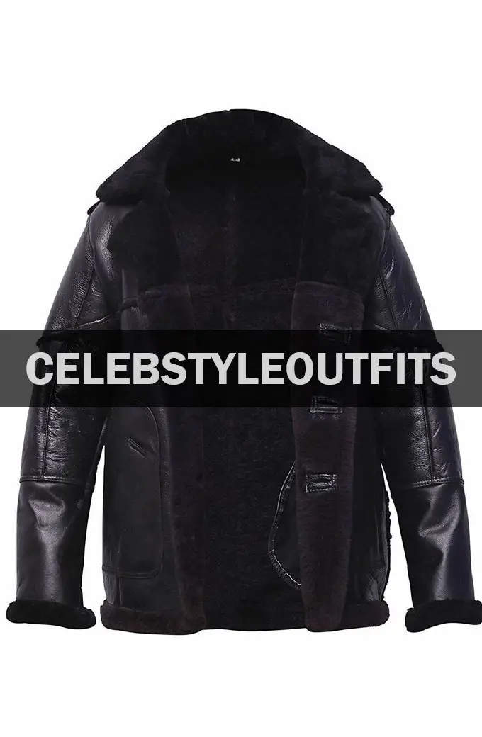 Ben Barnes Billy Russo Punisher Black Leather Shearling Jacket ben-barnes-the-punisher-jacket