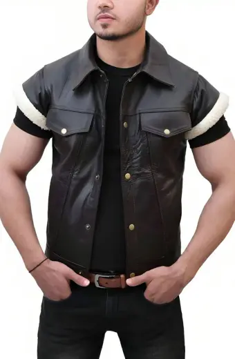 Red Dead Redemption John Marston Black Cosplay Leather Vest