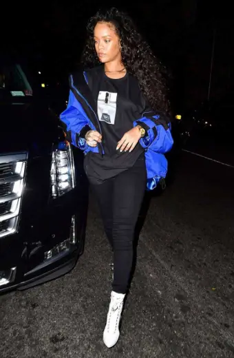 Casual Womens Robyn Rihanna Fenty Blue Parachute Jacket robyn-rihanna-jacket