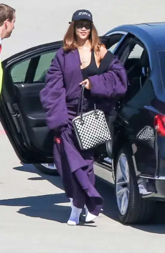 Casual Womens Rihanna Street Style Bomber Purple Wool Coat womens-rihanna-coat