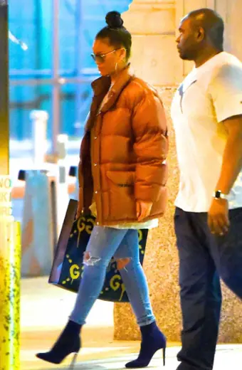 Womens Casual Rihanna Brown Parachute Quilted Puffer Jacket robyn-rihanna-fenty-jacket