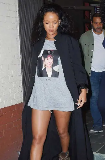 Casual Womens Rihanna Street Style Black Cotton Long Coat rihanna-street-style-coat