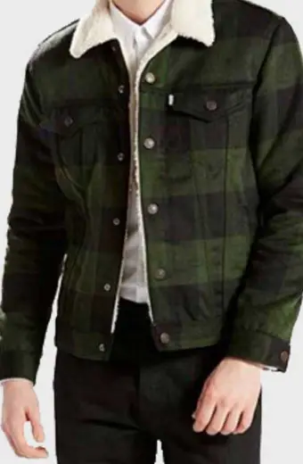 Luke Perry Riverdale Fred Andrews Green Checked Cotton Jacket