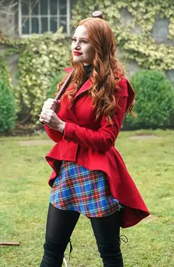 Madelaine Petsch Cheryl Blossom Riverdale Red Wool Tailcoat