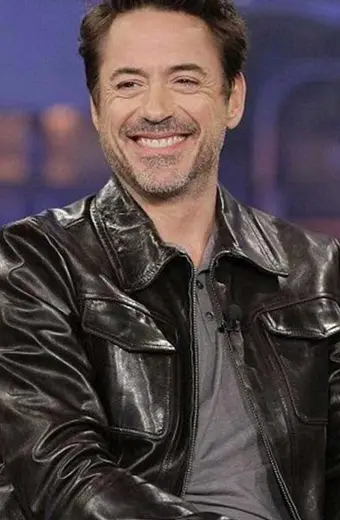 Robert Downey Jr Tonight Show Jay Leno Black Leather Jacket