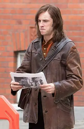 Rocketman Jamie Bell Bernie Taupin Brown Leather Trench Jacket