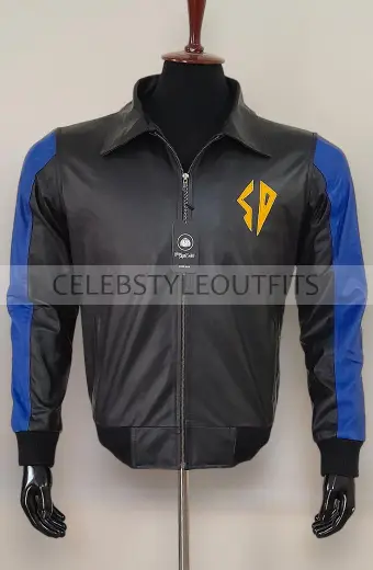 Cartoon Scooby Doo Leather Jacket scooby-doo-cartoon-black-leather-bomber-jacket