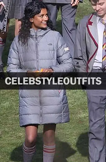 Simone Ashley Sex Education Olivia Hanan Quilted Puffer Coat
