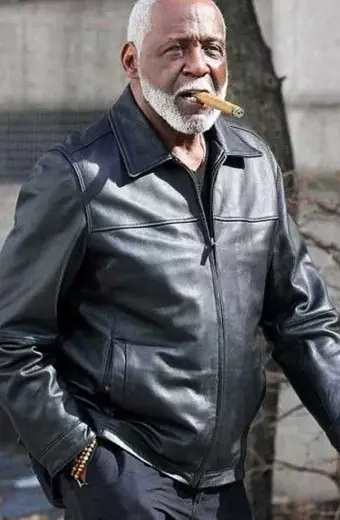 Richard Roundtree John Shaft Black Leather Bomber Jacket