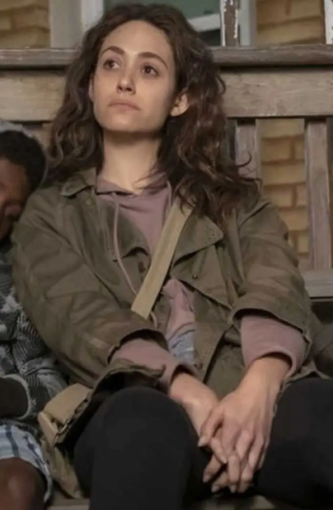 Emmy Rossum Fiona Gallagher Shameless Green Cotton Trench Coat emmy-rossum-shameless-coat