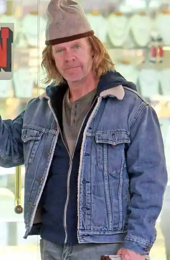 William Macy Shameless Frank Gallagher Blue Bomber Jacket