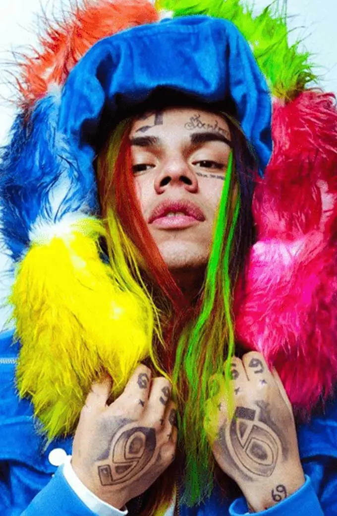 Keke 6ix9ine Tekashi Day 69 Blue Velvet Fur Hooded Jacket tekashi-6ix9ine-keke-day-69-jacket