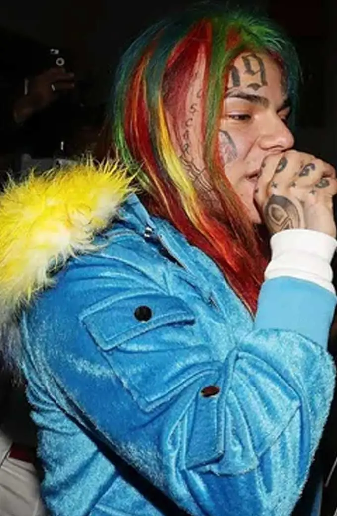 Keke 6ix9ine Tekashi Day 69 Blue Velvet Fur Hooded Jacket tekashi-6ix9ine-keke-day-69-jacket