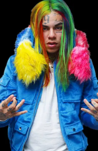Tekashi 6ix9ine Keke Day 69 Blue Velvet Fur Hooded Jacket