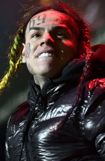Cece 6ix9ine Tekashi Glossy Black Bomber Polyester Jacket