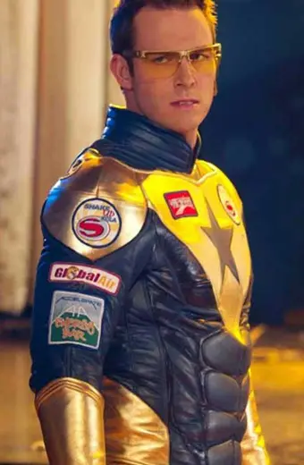 Booster Gold Smallville Eric Martsolf Blue Leather Jacket
