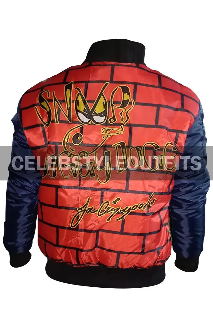 Doggy Style Snoop Dogg Mens Blue Bomber Polyester Jacket snoop-dogg-doggy-style-jacket