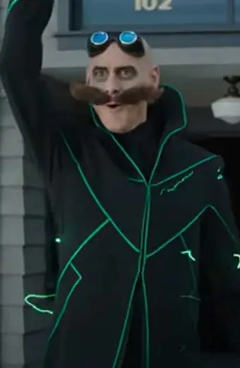 Doctor Eggman Sonic Hedgehog Jim Carrey Black Cosplay Coat