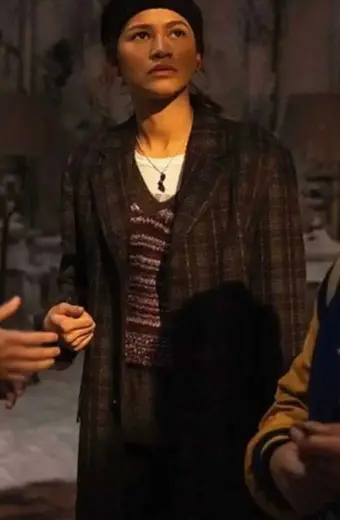 Michelle Jones Spider Man No Way Home Zendaya Plaid Wool Coat