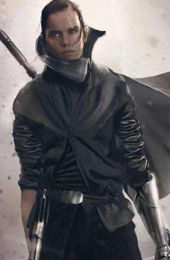 The Last Jedi Star Wars Daisy Ridley Rey Black Leather Jacket