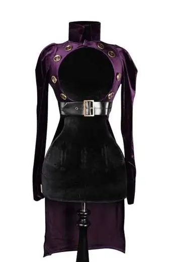 Victorian Steampunk Open Bust Womens Purple Velvet Tailcoat