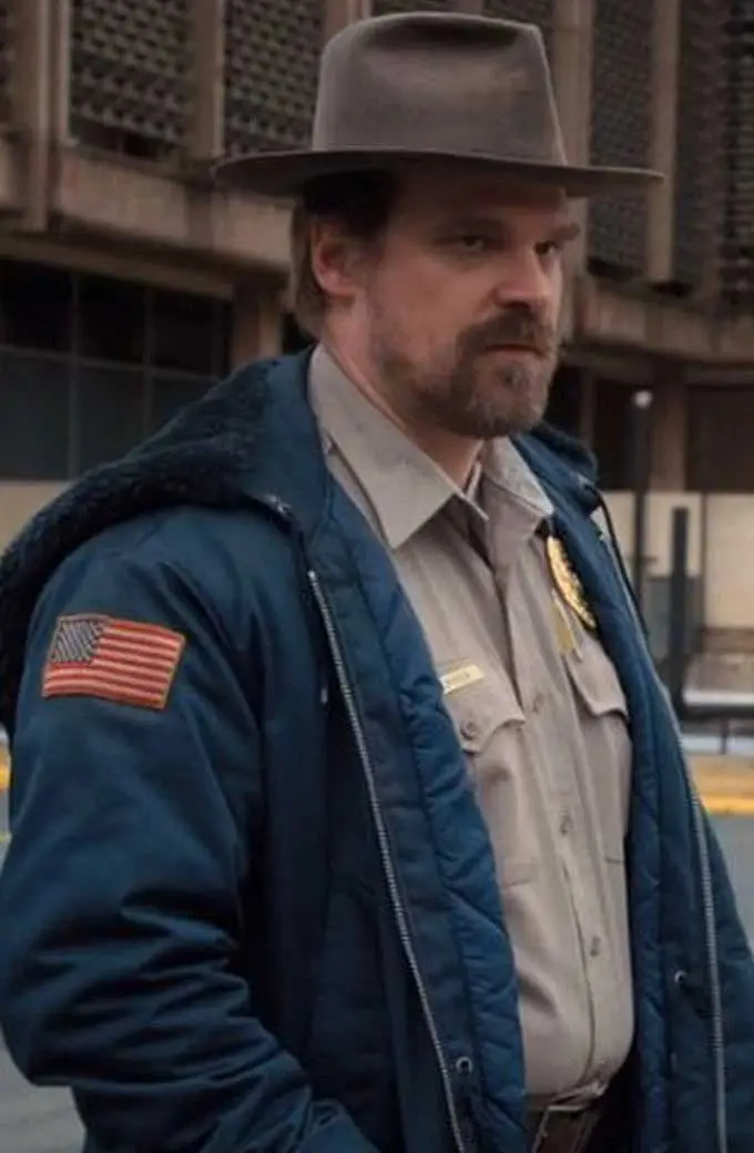 David Harbour Jim Hopper Stranger Things Blue Cotton Jacket stranger-things-david-harbour-jacket