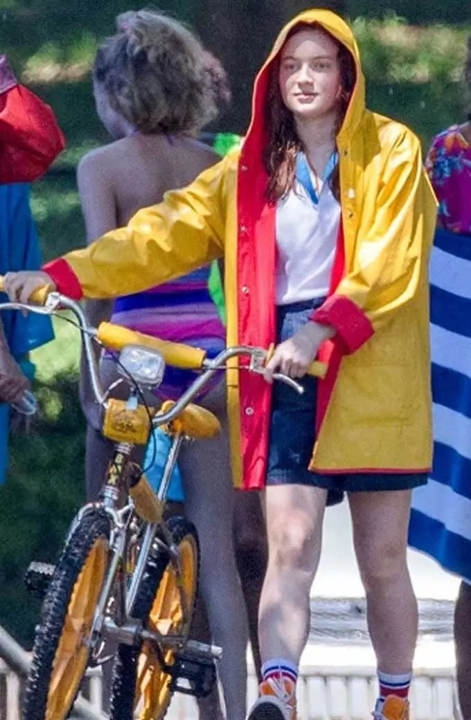 Stranger Things Max Mayfield Sadie Sink Yellow Hooded Raincoat sadie-sink-stranger-things-coat