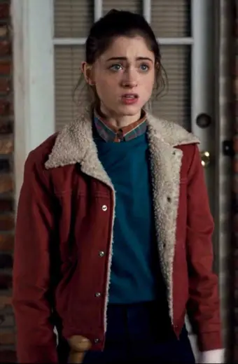 Natalia Dyer Stranger Things Nancy Wheeler Red Corduroy Jacket