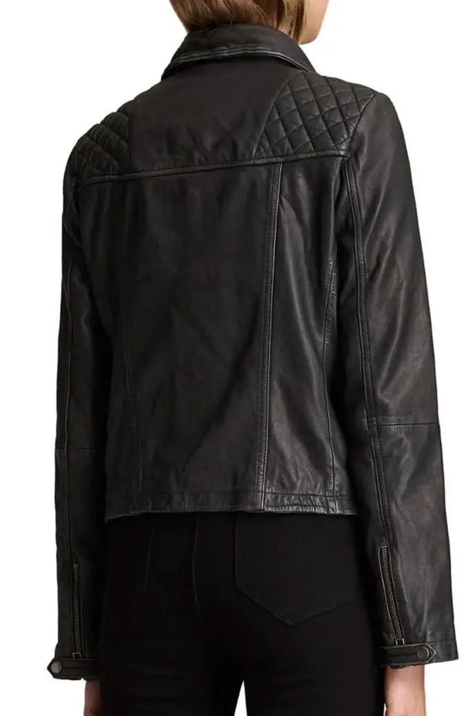 Dex Parios Stumptown Cobie Smulders Biker Black Leather Jacket cobie-smulders-stumptown-jacket