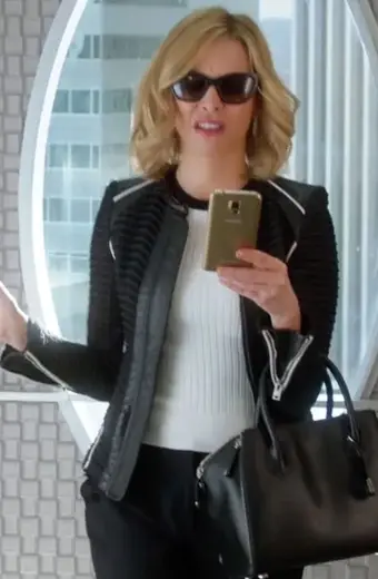 Calista Flockhart Supergirl Cat Grant Black Corduroy Jacket