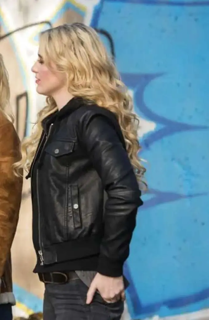 Kathryn Newton Claire Novak Supernatural Black Leather jacket supernatural-claire-noval-black-jacket