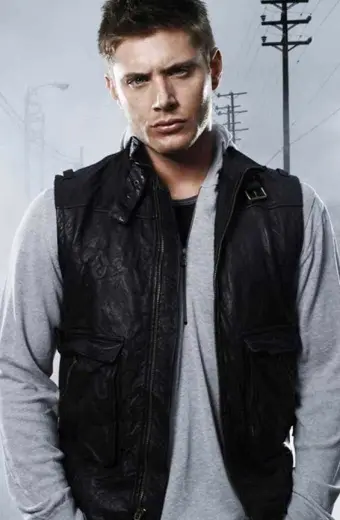 Supernatural Dean Winchester Jensen Ackles Black Leather Vest