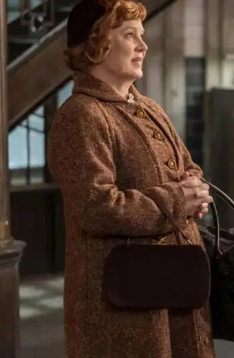 Meagen Fay Supernatural TV Series Mrs Butters Brown Wool Coat