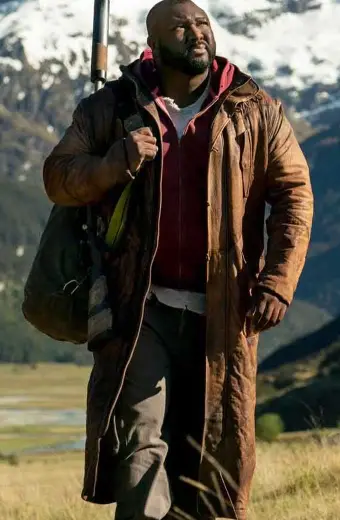 Tommy Jepperd Nonso Anozie Sweet Tooth Brown Leather Coat
