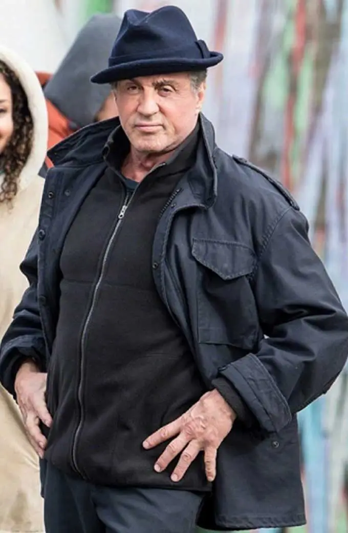Rocky Balboa Sylvester Stallone Creed Black Cotton Jacket sylvester-stallone-creed-jacket