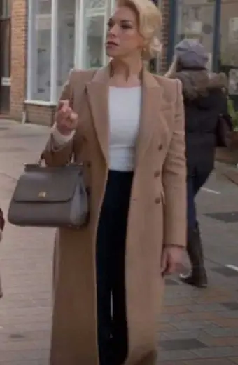 Rebecca Welton Ted Lasso Hannah Waddingham Beige Trench Coat