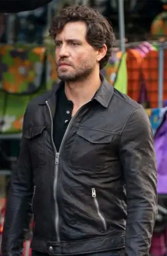 The 355 Luis Rojas Edgar Ramirez Mens Black Leather Jacket