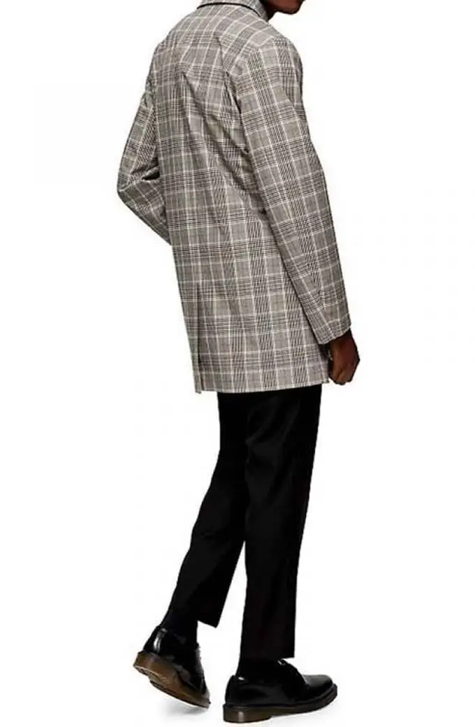 Chunk Brandon McKnight The Flash TV Show Grey Plaid Coat the-flash-brandon-mcknight-coat