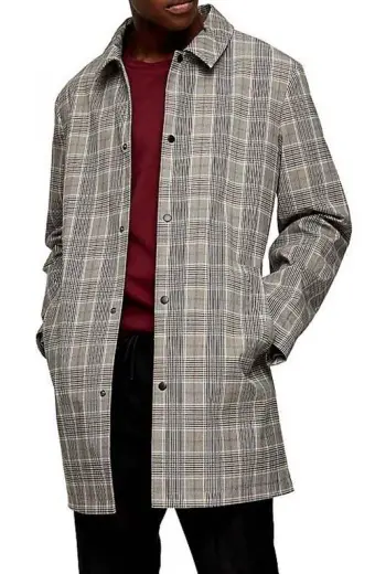 Chunk Brandon McKnight The Flash TV Show Grey Plaid Coat the-flash-brandon-mcknight-coat