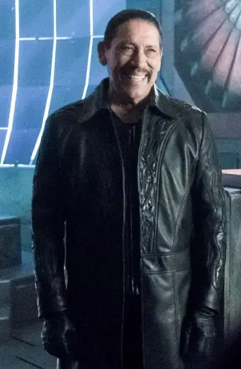 Danny Trejo The Flash Breacher Black Leather Trench Coat