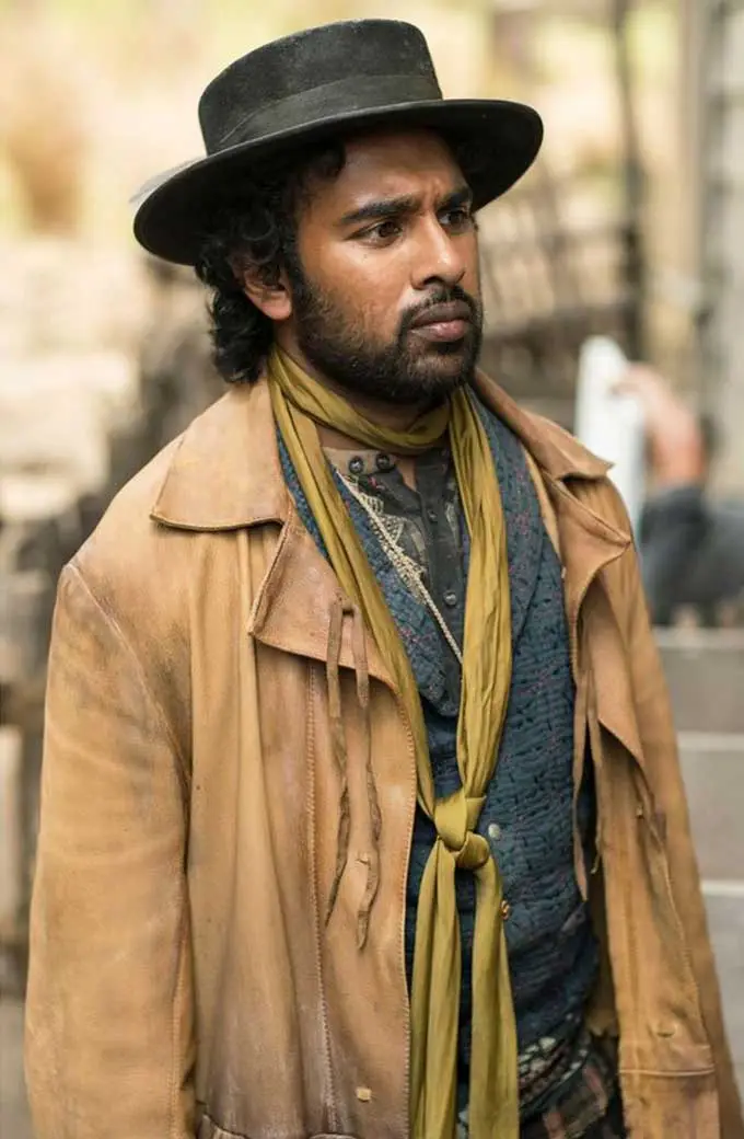 Himesh Patel The Luminaries Emery Staines Leather Coat the-luminaries-emery-staines-coat