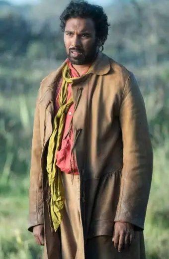 The Luminaries Emery Staines Beige Leather Coat