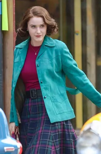 Marvelous Mrs Maisel Rachel Brosnahan Miriam Blue Suede Jacket