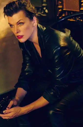 Milla Jovovich The Rookies Agent Bruce Black Leather Blazer