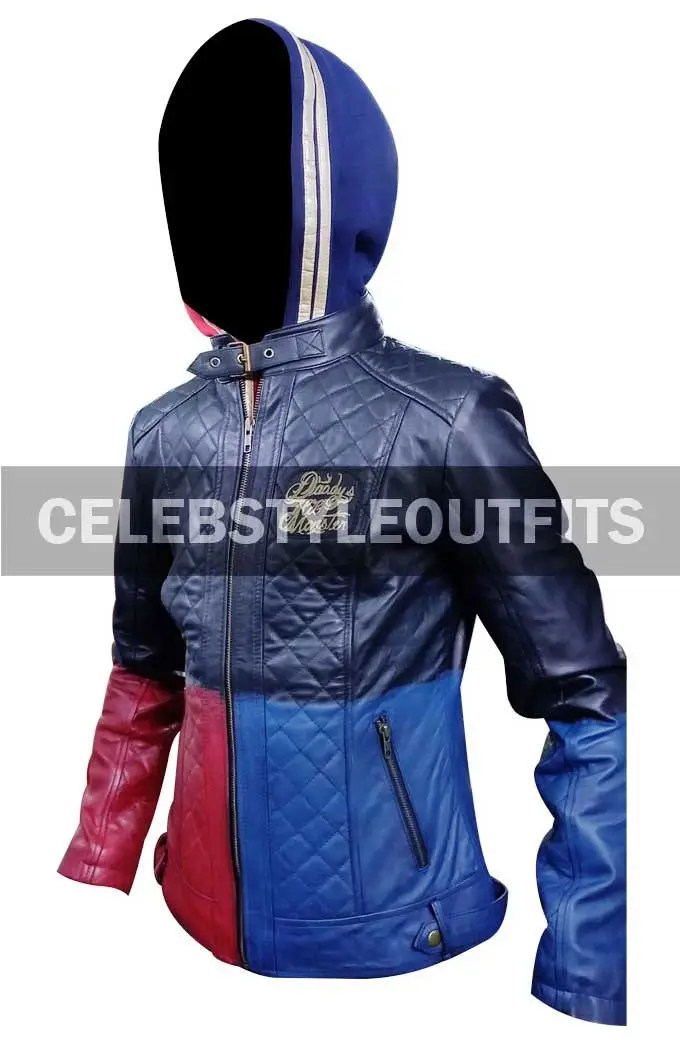 Daddys Lil Monster Harley Quinn Cosplay Quilted Leather Jacket daddys-lil-monster-harley-quinn-jacket