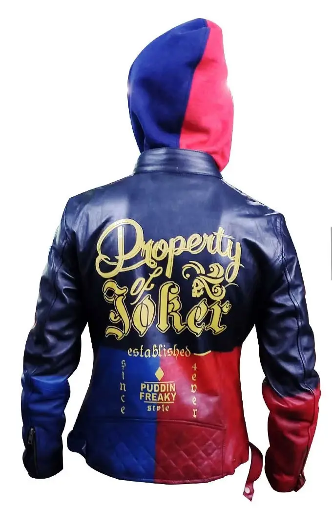 Daddys Lil Monster Harley Quinn Cosplay Quilted Leather Jacket daddys-lil-monster-harley-quinn-jacket
