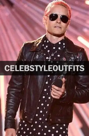 Jared Leto Suicide Squad MTV Award Biker Black Leather Jacket