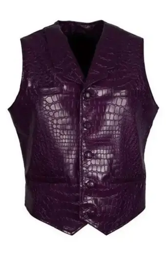 Jared Leto Suicide Squad Joker Purple Cosplay Leather Vest