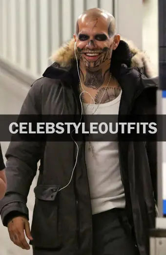 Suicide Squad Jay Hernandez Diablo Black Fur Hooded Parka
